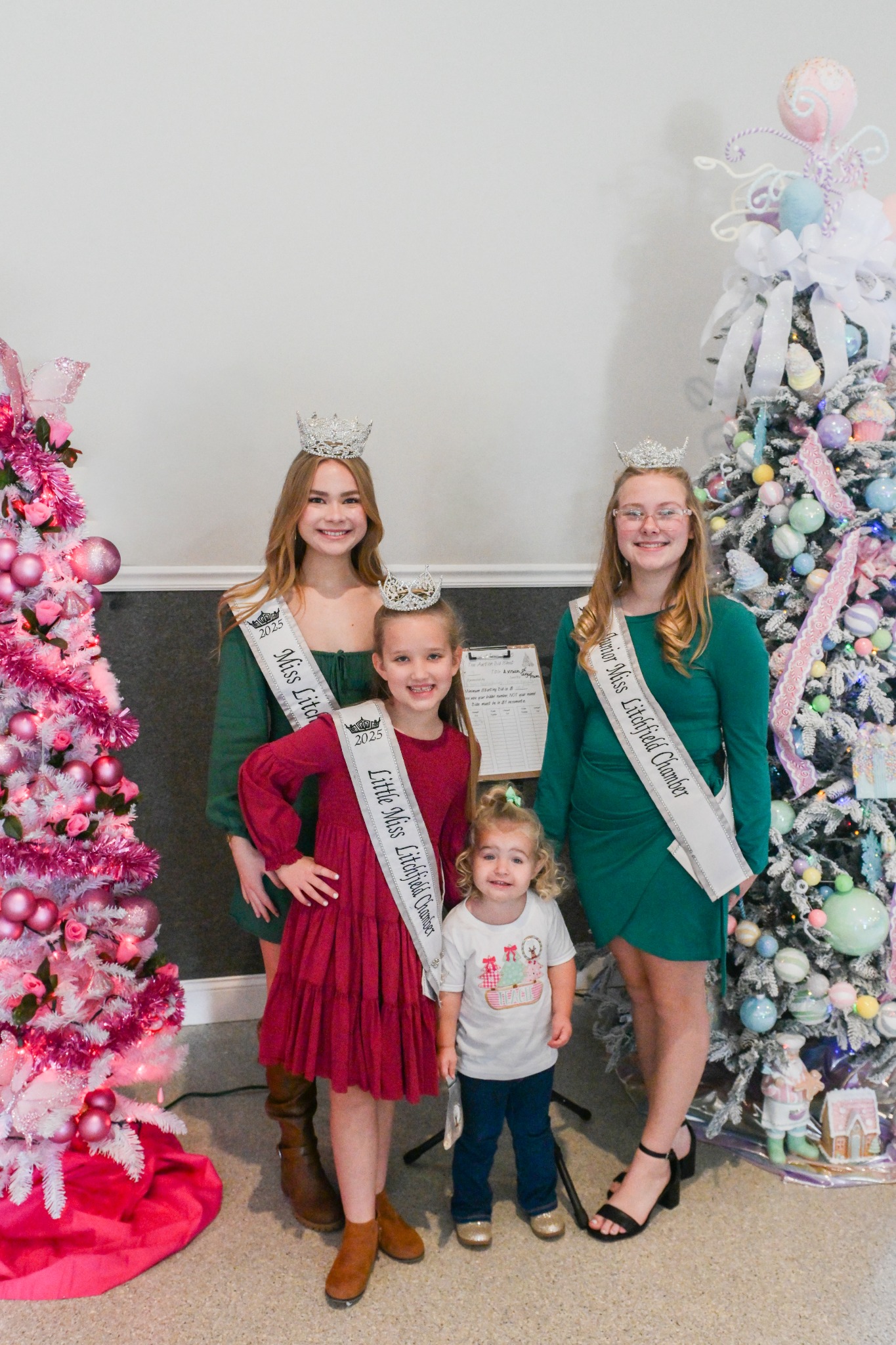 Litchfield Chamber royalty posing at Festival of Trees