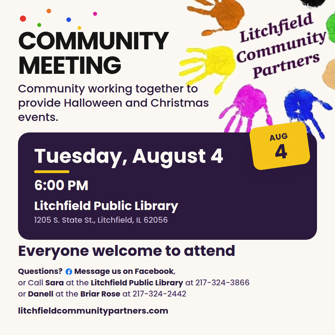 LCP community meeting flyer for Tuesday, August 4